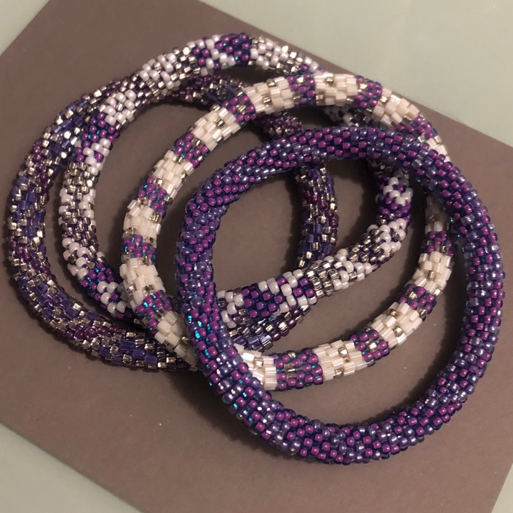 Set of Four Purple Bracelets